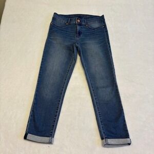 Juicy Couture Stretch Denim Cuffed Ankle Blue Denim Jeans Size 4